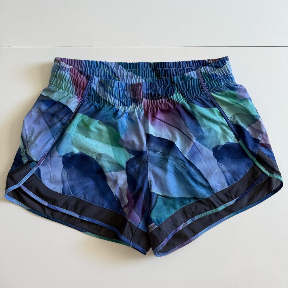 Athleta Printed Mesh Racer Run Short 4"